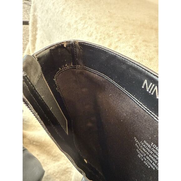 Nine West Women’s 10 Blogger Harness Riding Boots Mid Calf Black Leather Preppy - Picture 9 of 13